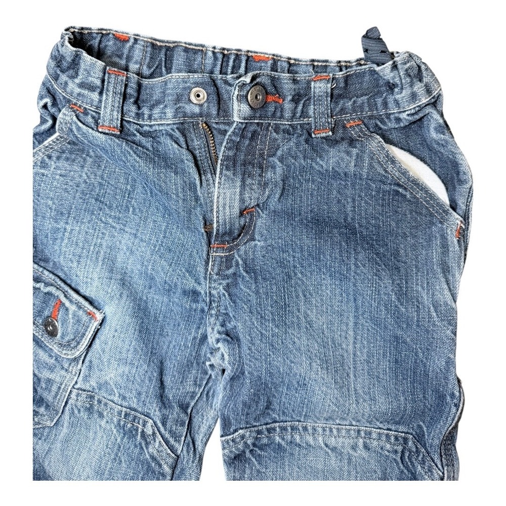 Wrangler Cargo Jeans Kids 3T Blue Denim Adjustable Waist Utility Workwear Pants - Picture 3 of 9